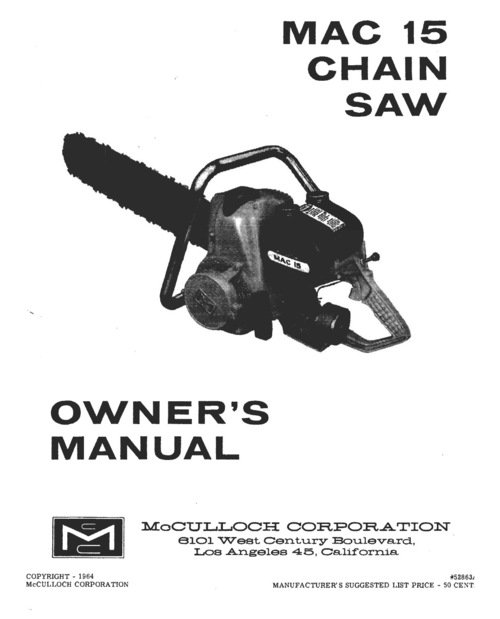 Mcculloch chainsaw